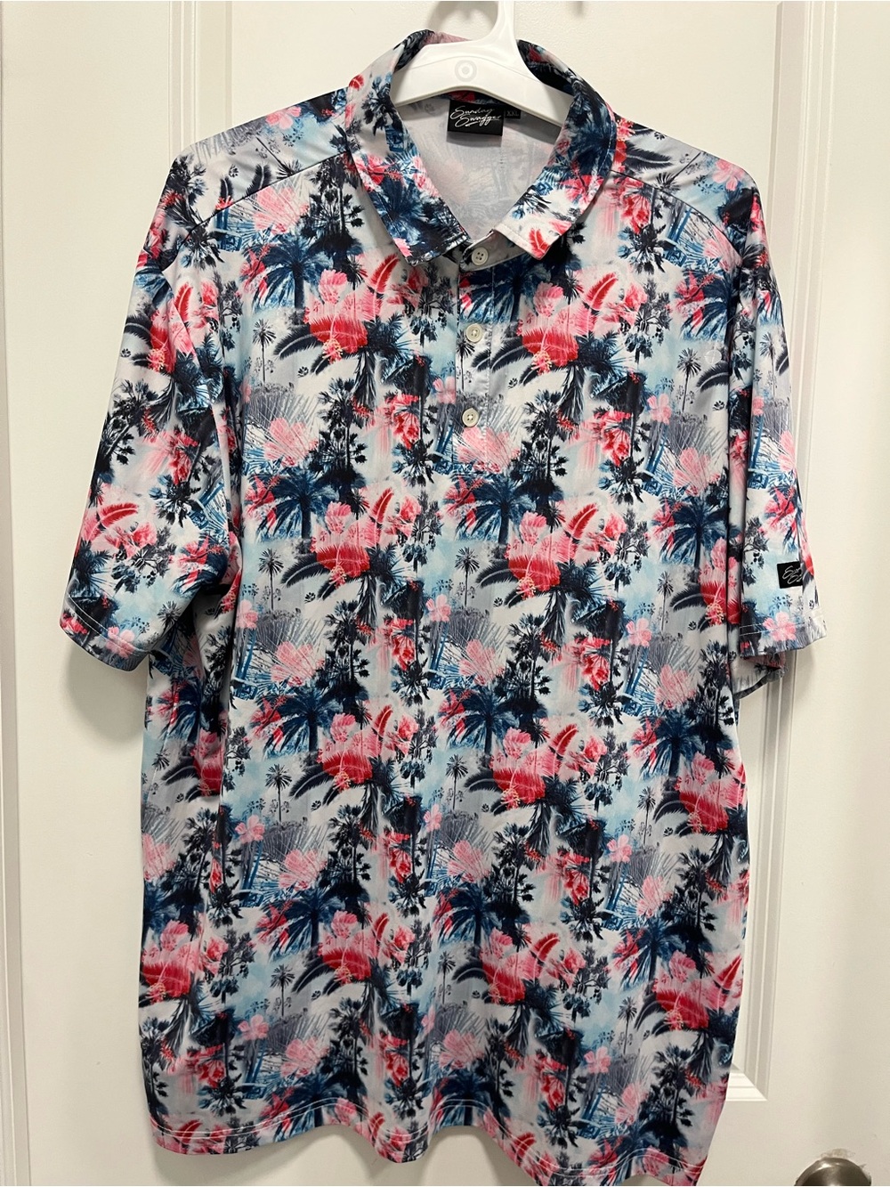 Sunday Swagger Men’s Golf Polo Tropical Palm Trees xXL